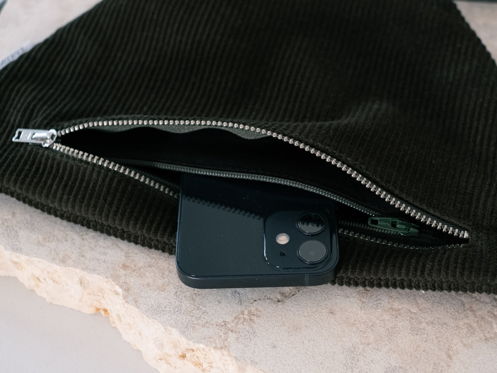 Bauchtasche Cord grün