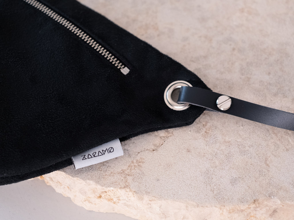 Bauchtasche Wildlederimitat schwarz