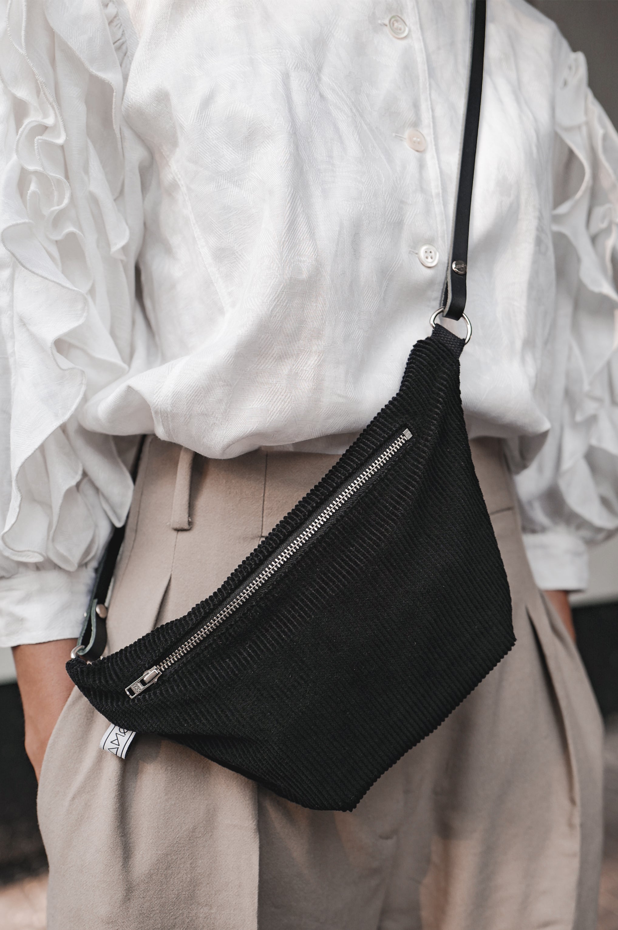 Bauchtasche Cord Kleine Bauchtaschen Bauchtasche Cord, Schwarz